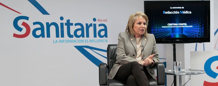 Cristina Contel en un momento de la entrevista en el plató de Sanitaria 2000.
