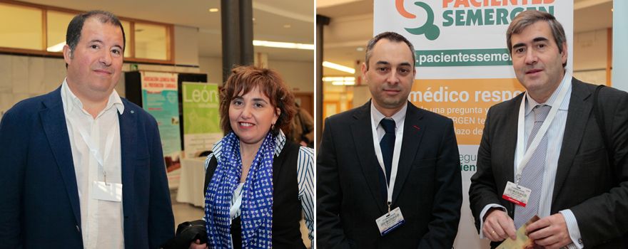 A la izquierda, Javier Pérez, director del Departamento de Enfermería y Fisioterapia de la Universidad de León, y Pilar Marqués, profesora del mismo departamento. A la derecha, Juan Ignacio Serrano y Roberto Espina, de la Asociación de Celiacos y Sensibles al Gluten.
