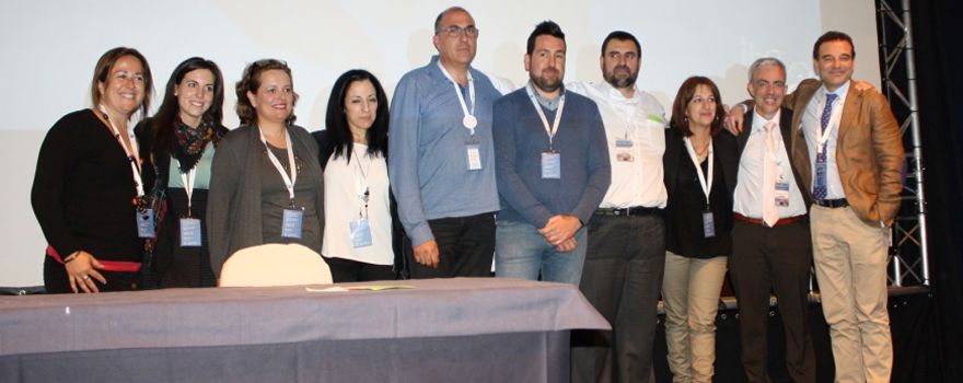 De izquierda a derecha, Catalina Pérez Moreno, Maider Grajales Sáenz, Ana María Tordable Ramírez, Marisa de la Rica Escuín, Alberto Meléndez Gracia, Alejandro García Gea, Julio Gómez Cañedo, Yolanda Benítez Giles, Isidro García Salvador y Rafael Mota.  