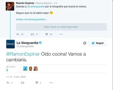 Captura de la conversación entre Espinar y el medio.