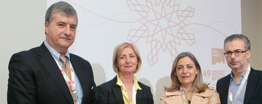Francisco J. Álvarez, director del Comité de Congresos de Separ; Inmaculada Alfageme, presidenta de Separ; Ana María Gómez, vicepresidenta cirujano torácico; y Alberto Fernández Villar, director del Comité de Formación y Docencia de Separ, han inaugurado el VII Foro Nacional de Cirujanos Torácicos Jóvenes.