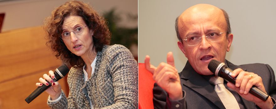 Aurora Limia, subdirectora general de Promoción de la Salud y Epidemiología del Ministerio de Sanidad, Servicios Sociales e Igualdad, y Ernesto Jaramillo, del Programa Global de Tuberculosis de la Organización Mundial de la Salud (OMS).