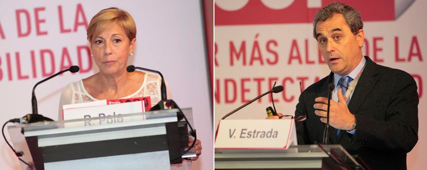 Rosa Polo y Vicente Estrada en sendos momentos de sus intervenciones. 