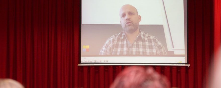 La intervención de Javier González en la jornada.