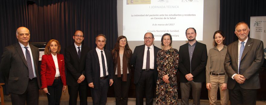 Los participantes de la I Jornada técnica ‘La intimidad del paciente ante los estudiantes y residentes en Ciencias de la Salud’.