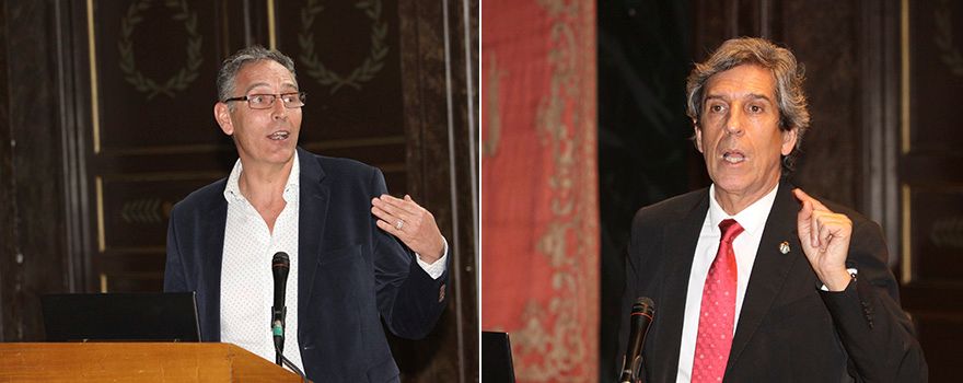 A la izquierda, el tesorero del Icomem, Ángel Sanz-Vírseda. A la derecha, el presidente del Icomem, Miguel Ángel Sánchez Chillón. 