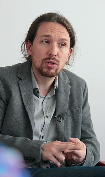 Pablo Iglesias en un momento de la entrevista. 