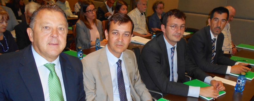 José Eduardo González, adjunto a la dirección general, Relaciones Institucionales y Comunicación de Rovi; Pedro Carretero, director de Hospitales de Rovi; Fernando Martínez Garijo, director de Efectividad Comercia de Rovi, y Miguel Ángel Ortega, director de Producción Industria de Rovi.