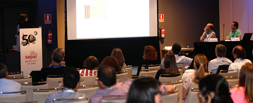 Un momento del curso sobre bronquiectasias.