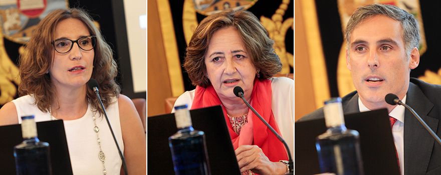 Ana Cabrero, subdirectora de Ingeniería del Hospital General Universitario Gregorio Marañón; Amparo Carrión, subdirectora general de Análisis Presupuestario del Servicio Madrileño de Salud (Sermas); y Borja Ribed, coordinador de Recursos Corporativos de HM Hospitales.