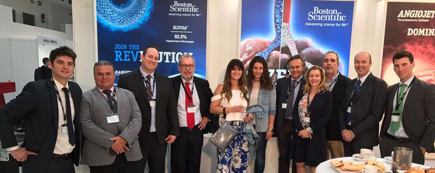 Los responsables de Boston Scientific en el Congreso de la Servei.