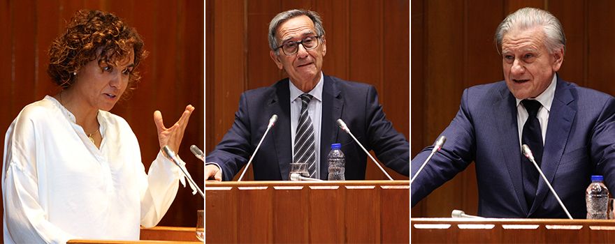 La ministra de Sanidad, Dolors Montserrat; Vicente Arroyo, director de la Fundación Europea para el Estudio de la Insuficiencia Hepática; y Valentín Fuster, nuevo presidente del Consejo Asesor de Sanidad. 