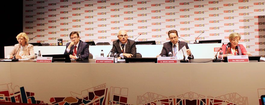 De izquierda a derecha: Enriqueta Felip, Andrés Cervantes, Josep Tabernero, Miguel Martín y Anna Lluch.