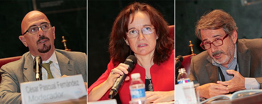Cesar Pascual, director general de Coordinación del Sermas; Marta Sánchez-Celaya, gerente asistencial de Atención Primaria del Sermas; Modoaldo Garrido, gerente del H.U.F Alcorcón. 