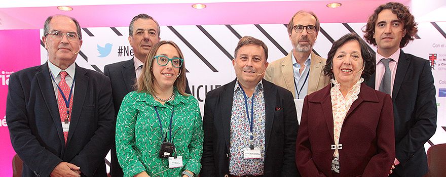 De izquierda a derecha: José Luis de la Cruz, Francisco Merino, Jenifer Marcos, nJosé Miguel Rodríguez González-Moro, Bernardo Valdivieso, María Victoria Palomares y Pablo Crespo.