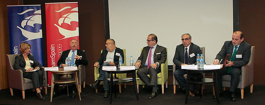 Inmaculada Alfageme, presidenta de Separ; Carlos Lens,subdirector general de Calidad de Medicamentos y Productos Sanitarios del Ministerio de Sanidad; Emilio de Benito, presidente de Anis; Sergio Rodríguez, director general de Pfizer; José Martínez Olmos, portavoz en la Comisión de Sanidad del Senado por el PSOE, y Eduardo Sánchez, prsdiente de la Asociación Española de Economía de la Salud. 