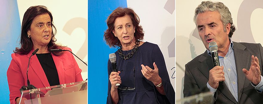Mónica Paramés, presidenta de la Fundación Sanitas, Isabel Linares, expresidenta de la Fundación Sanitas, e  Iñaki Ereño, consejero delegado de Sanitas.