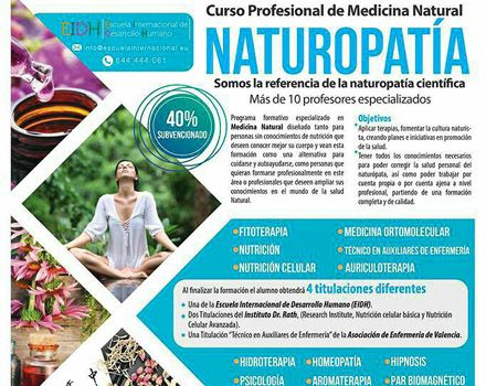 Parte del cartel que anuncia el curso de Naturopatía.