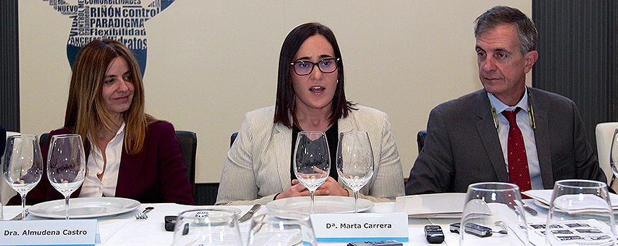 Almudena Castro, Marta Carrera y Esteban Jódar, durante el encuentro con la prensa. 