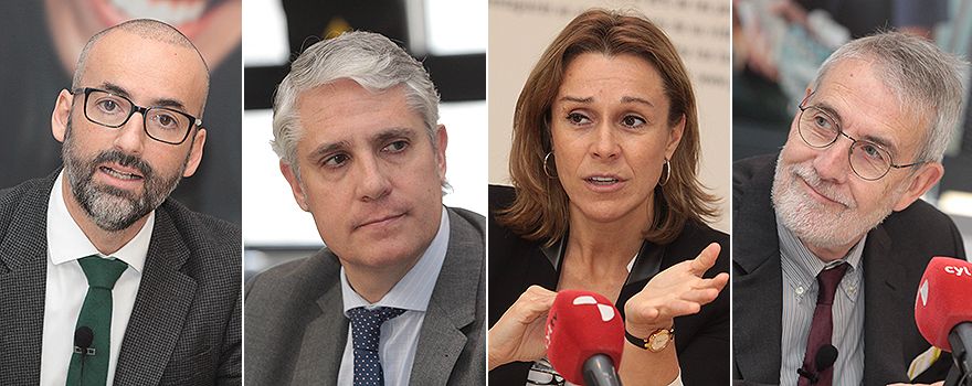 Ignacio Salamanca, coordinador de Estudios e Investigación Clínica de la Unidad de Investigación del Grupo IHP Pediatría de Sevilla; Joaquín Mateos, director médico de MSD; Mar Ramírez, vicepresidenta de la AEPCC; Francesc Xavier Bosch, director de e-Oncología del ICO y director de Idibell.