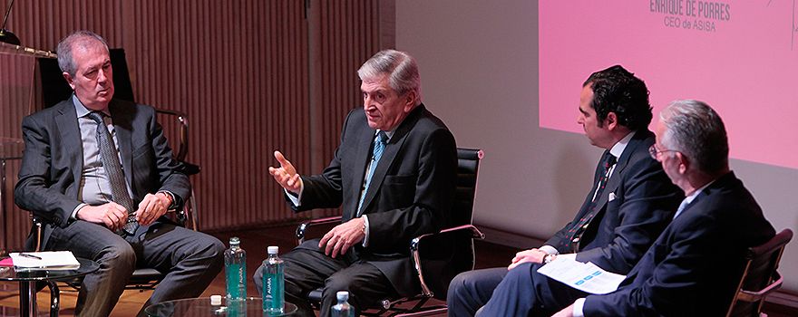 Luis Mayero, Enrique de Porres, Antonio Sánchez Díaz y Javier Murillo participan en la segunda mesa de la Forbes Summit Healthcare.