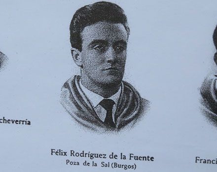 Félix Rodríguez de la Fuente en la orla del curso de 1952 de la Facultad de Medicina de Valladolid.