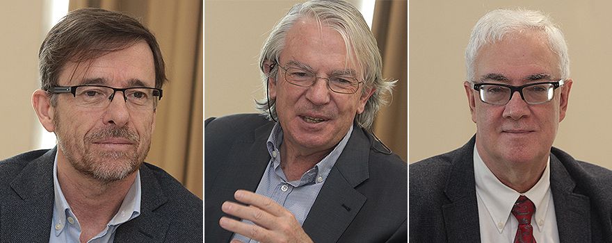 De izquierda a derecha:  José Ramón Arribas, Josep María Gatell y Joel Palefsky.