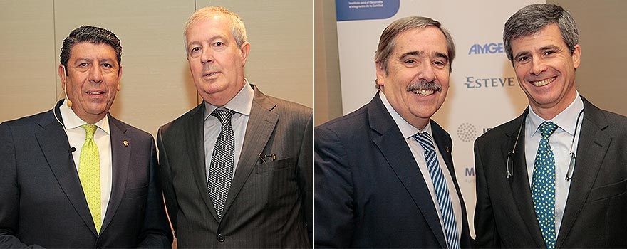 Manuel Vilches, directo general del  IDIS, y Luis Mayero, presidente del IDIS. Ala derecha: Fernando Mugarza, director de Desarrollo Corporativo y Comunicación del IDIS, y Adolfo Fernandez- Valmayor, secretario general de IDIS. 