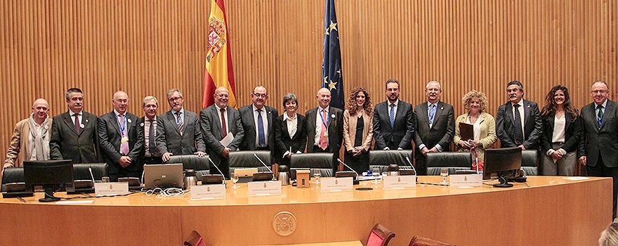 Gabriel del Pozo (vicesecretario general de CESM); Vicente Matas, vocal nacional de Atención Primaria Urbana del Cgcom; Francisco Miralles, secretario genearl de CESM; Juan Manuel Garrote, secretario de la OMC; Francisco Igea; Antonio Fernández-Pro; Amparo Botejara; Josep Fumadó, vocal nacional de Atención Primaria Rural del Cgcom; Miriam Alconchel; Bienvenido de Arriba; Serafín Romero, presidente del Cgcom; Concepción Sánchez Pina; José Luis Llisterri; Samar Hassam Querol, vocal de Primaria del CEEM; y Jerónimo Fernández Torrente, tesorero de la OMC.