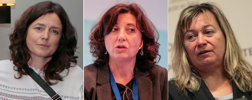 Marta Alcaraz, María José Calvo Alcántara y Mercedes Vallejo.