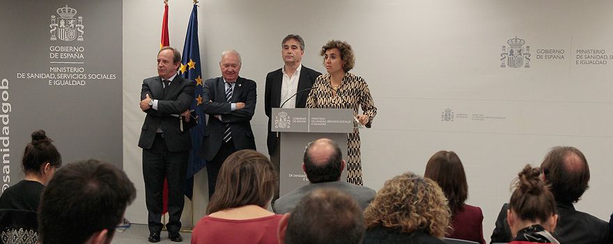 Aspecto de la sala en un momento de la rueda de prensa tras la reunión con la profesión enfermera.