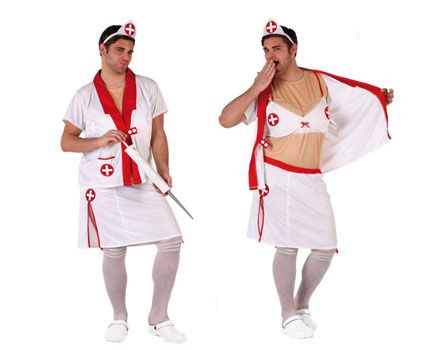 Imagen de un disfraz de enfermera para hombres.