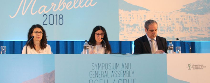 Un momento de la inauguración de la jornada, con Patricia Lacruz y Jesús Aguilar.