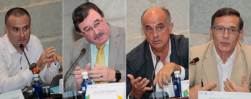 De izquierda a derecha: Víctor Rodríguez, de la Fundación Más que Ideas; Domingo del Cacho, gerente del Hospital Severo Ochoa de Leganés (Madrid); Antonio Zapatero y Jesús Díez Manglano, vicepresidente de la SEMI.