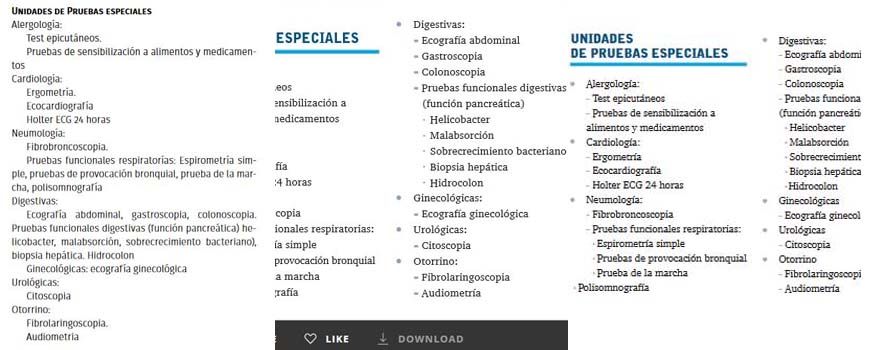 Memorias del hospital de los años 2015, 2016 y 2017 donde 'hidrocolon' aparece como una prueba especial más