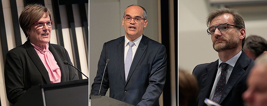 Ángeles Heras Caballero, secretaria de Estado de Universidades, Investigación, Desarrollo e Innovación; Rafael Van Grieken, consejero de Educación e Investigación de la Comunidad de Madrid y Luis Cordero, director de Relaciones Institucionales y Acceso al Mercado de AstraZeneca.