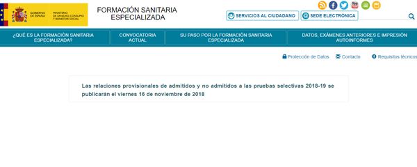 Anuncio publicado a las 00:00 horas de este miércoles en referencia al listado provisional de admitidos. 