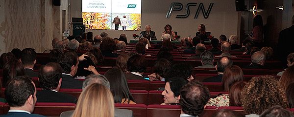 Aspecto de la sala donde ha tenido lugar la jornada 'Protección a los mayores' del Grupo PSN.