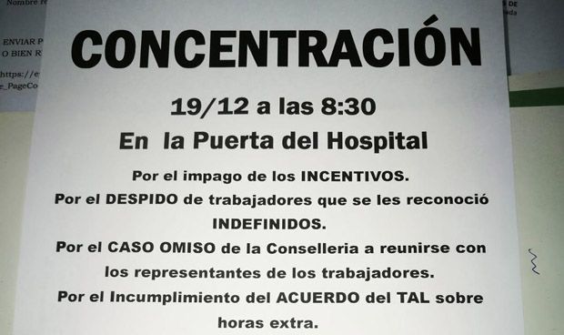 Cartel de la concentración de los sindicatos. 