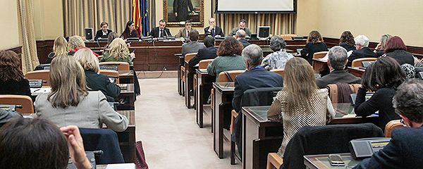Aspecto de la sala durante la Comisión de Sanidad.