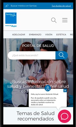 El Asistente Virtual de Sanitas.