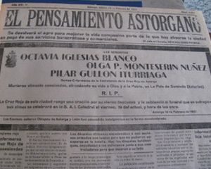 Esquela de las 'enfermeras mártires' en 'El Pensamiento Astorgano'.