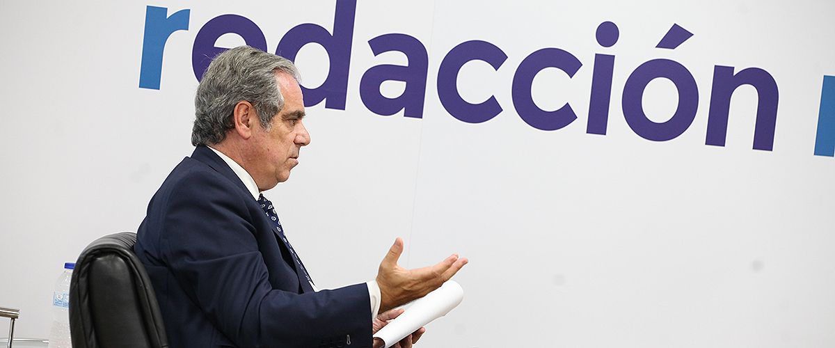 Jesús Aguilar durante un momento de la entrevista. 