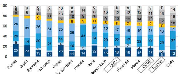 Distribución de graduados en programas de doctorado, por campo de estudio (2017).
