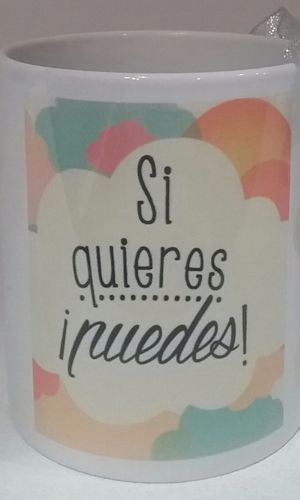 Taza con mensaje positivo (Teovel).