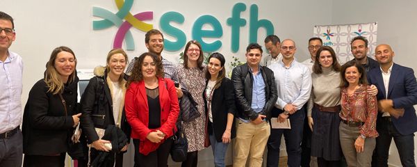  Los representantes de los proyectos finalistas en la sesión celebrada en la sede de la SEFH.