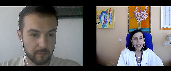 Un instante durante la entrevista. 