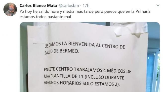Cartel del centro de Salud de Bermeo (Vizcaya)