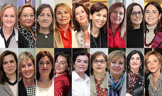 Arriba, de izquierda a derecha: Margarita Alfonsel; Pilar Bartolomé; Juana Carretero; Cristina Contel, Laura Garrido; Pilar Garrido; Patricia Gómez; Iria Grande; y Ofelia De Lorenzo. Abajo, Cecilia Martínez; Beatriz Massa; Carmen Montón; Mónica Moro; Carmen Peña; Rosa María Redondo; Pilar Rodríguez Ledo; Raquel Rodríguez LLanos; y Marta Villanueva.