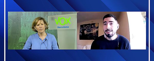 María Elisa García, diputada de Vox en Cataluña e Iván Fernández, periodista de Redacción Médica.